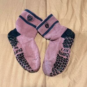 Pink and Black Non-Slip Socks